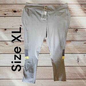 Gray and Yellow Women's Leggings